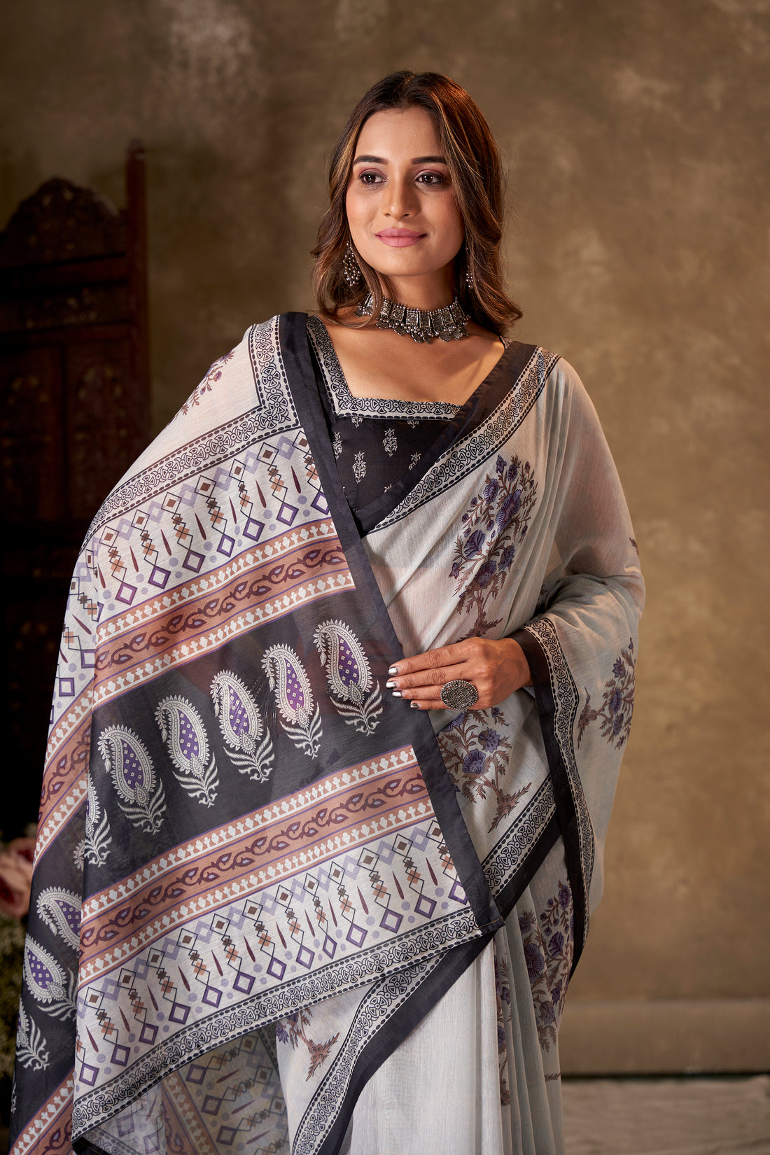 ALIA BAMBURG PRINT SAREE