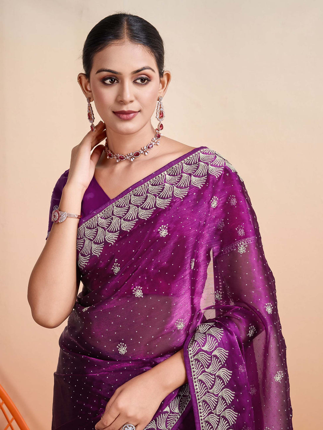 Gala Blooming Burberry Saree