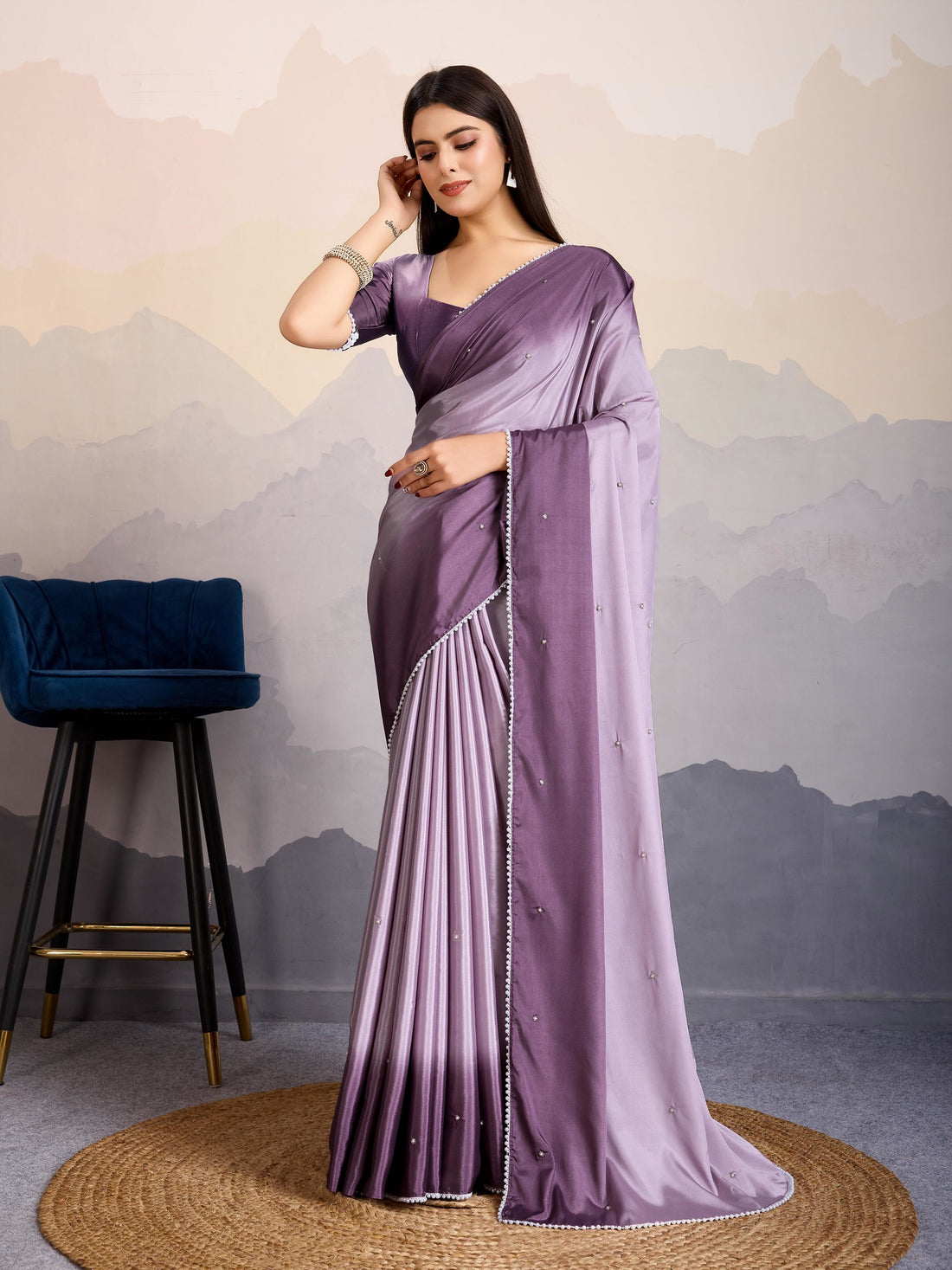 Ombrine Satin Saree