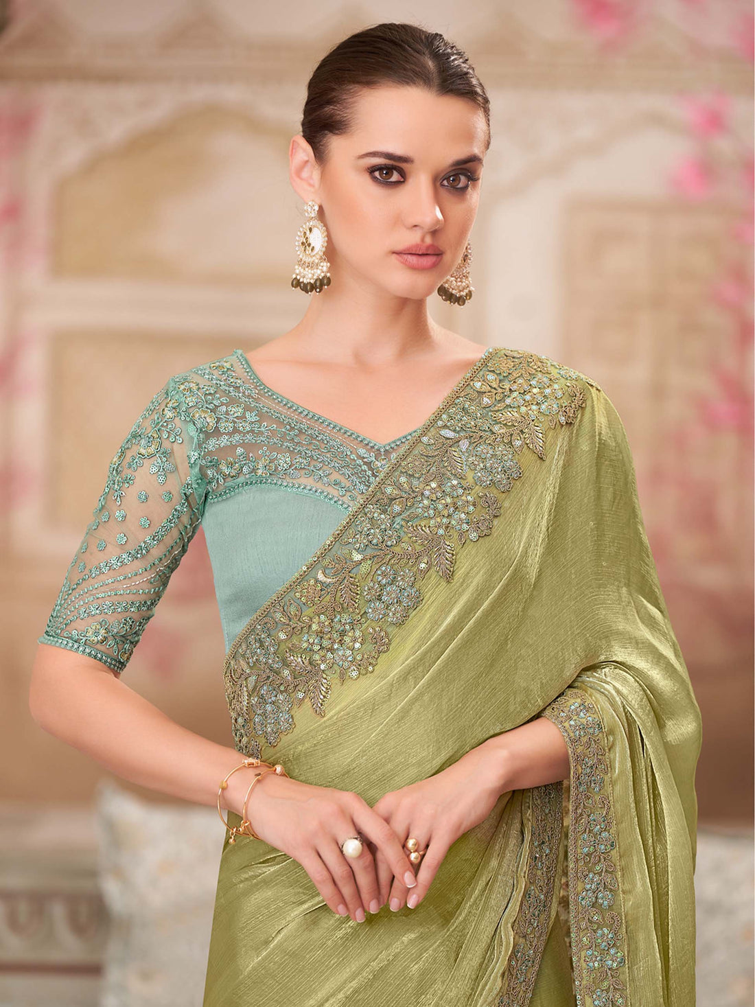 Silver Screen Pure Viscose Chiffon Saree