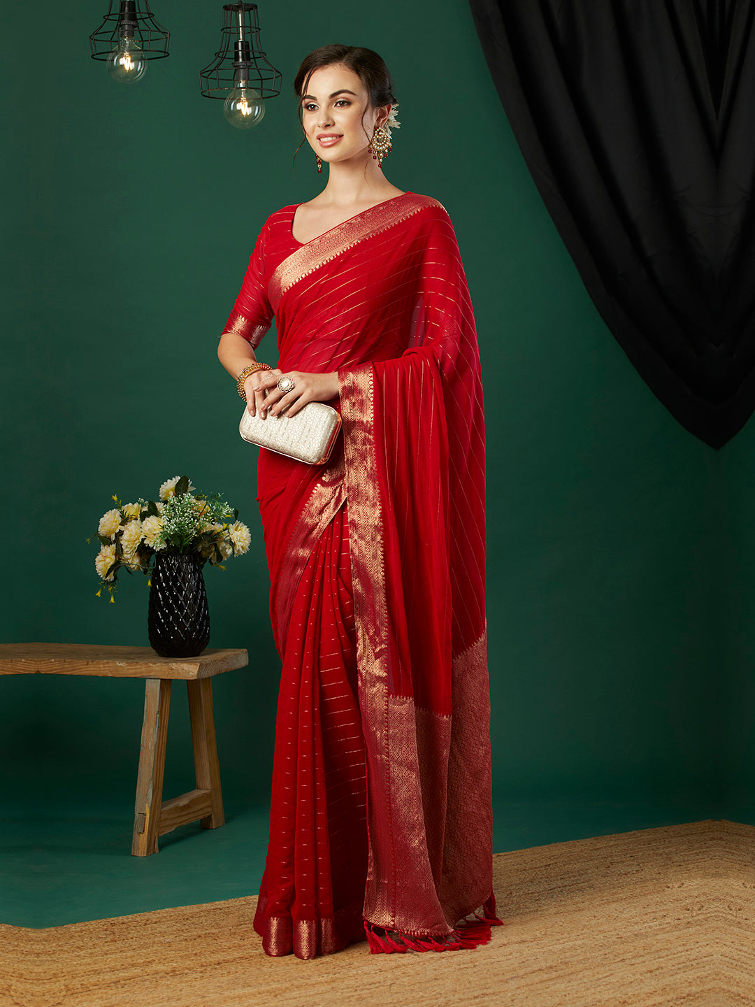 MANSI PURE GEORGETTE HANDMADE SAREE