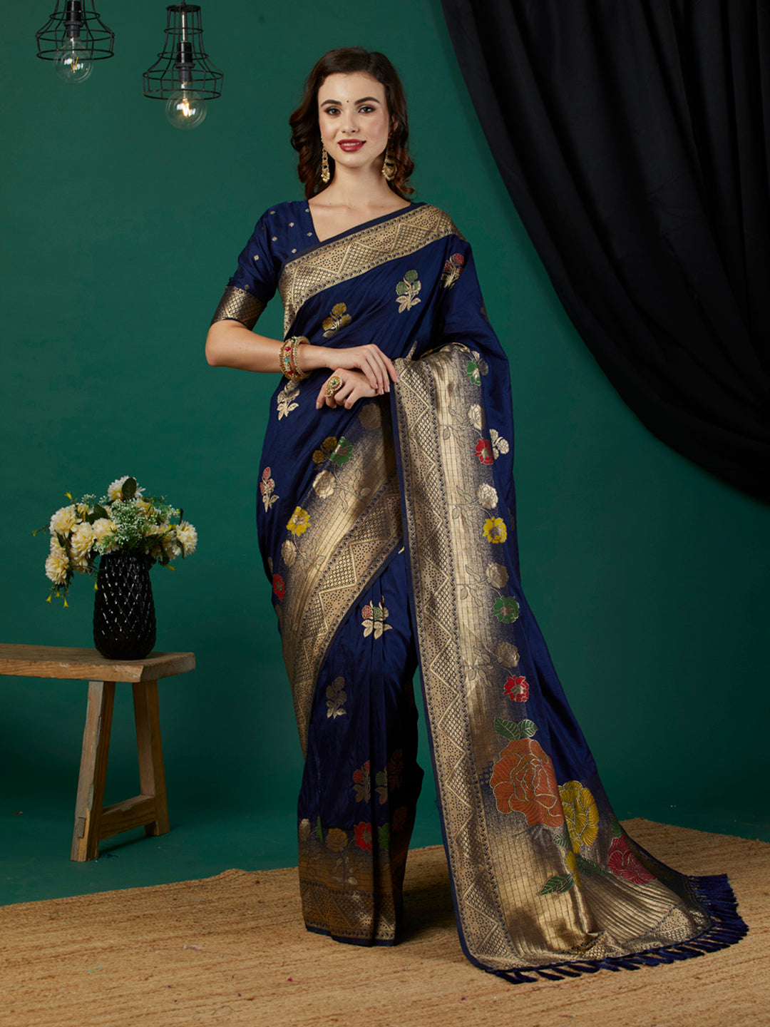 ROOPMADHURI PURE HANDLOOM DOLA SILK SAREE