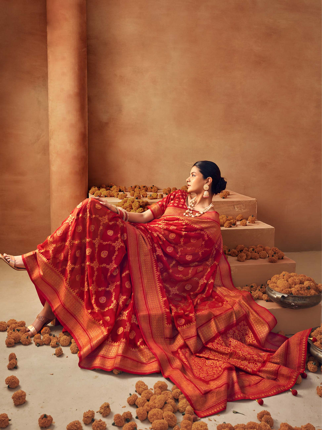 Nilima P.V  Georgette Saree