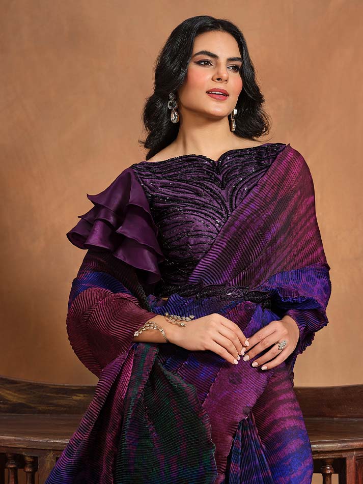 Digitally Pleated Elegance Saree