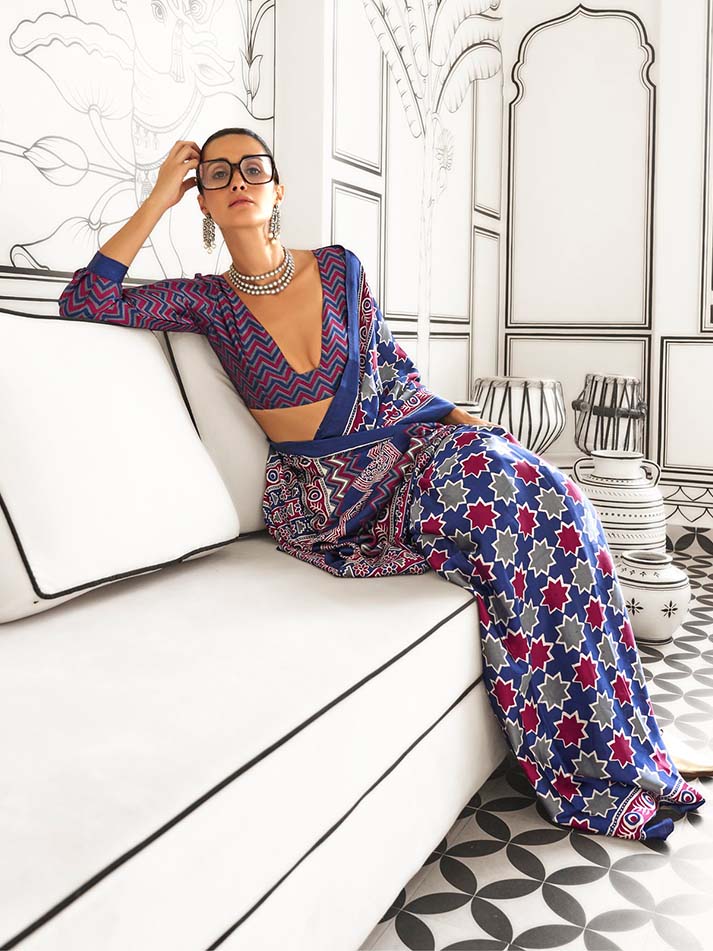 Kajarkh Satin Crepe Saree