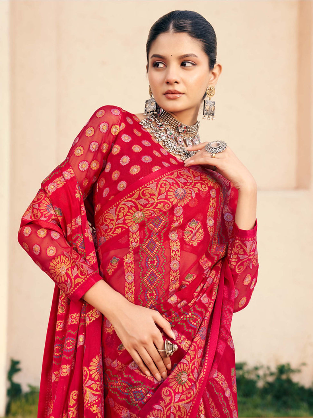 Akshara PV Georgette Saree
