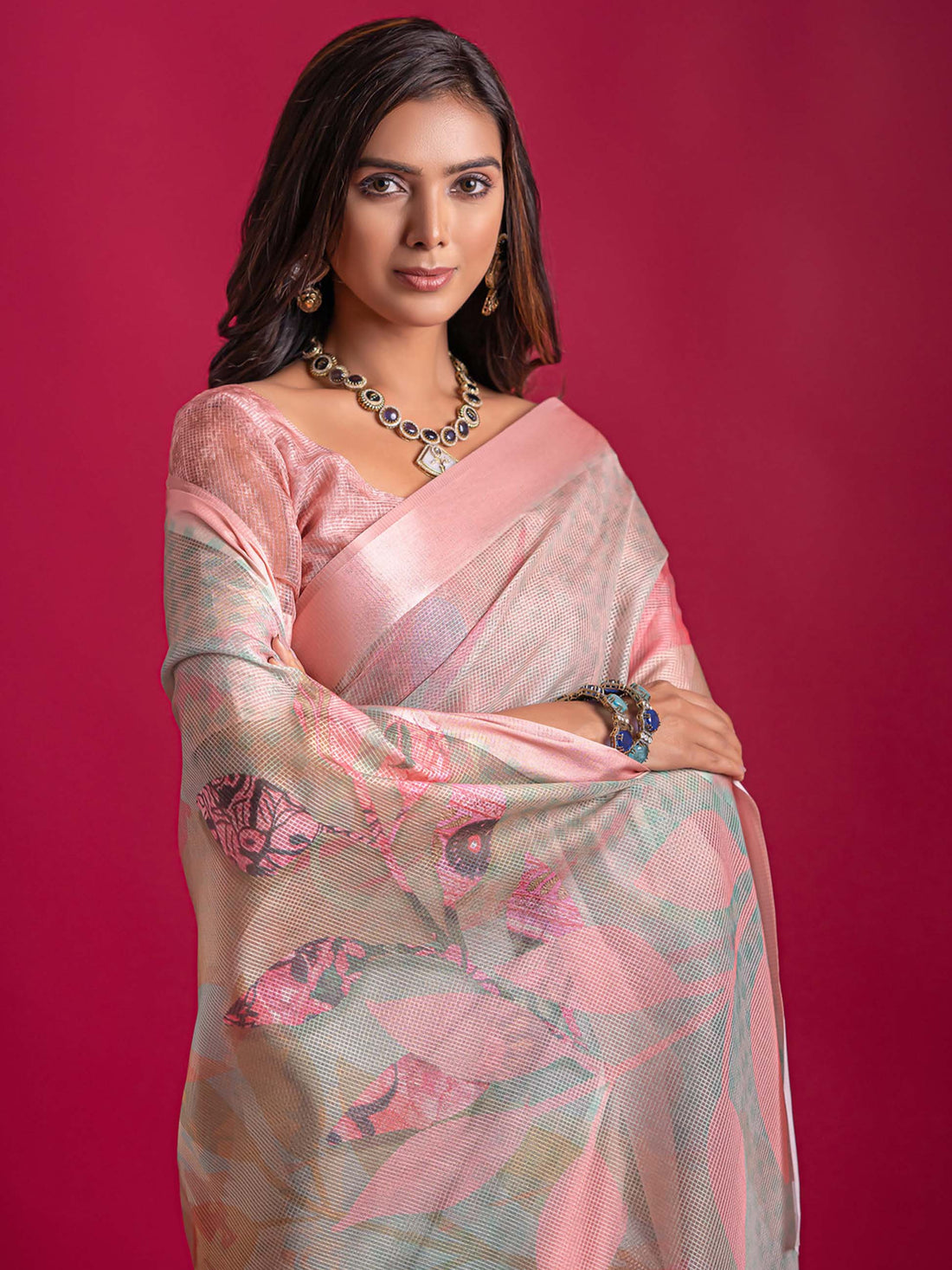 Saanchi Linen Digital Print Saree