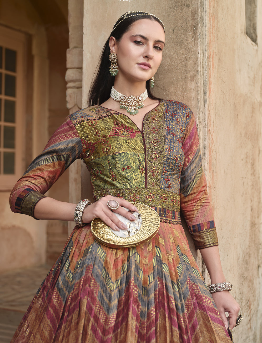 Embroidered Anarkali Gown with LONG Sleeve