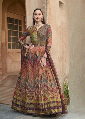 Embroidered Anarkali Gown with LONG Sleeve