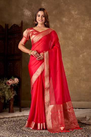 Plain Organza Bollywood Saree