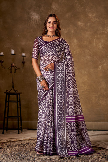 MULL COTTON PRINTED SAREE