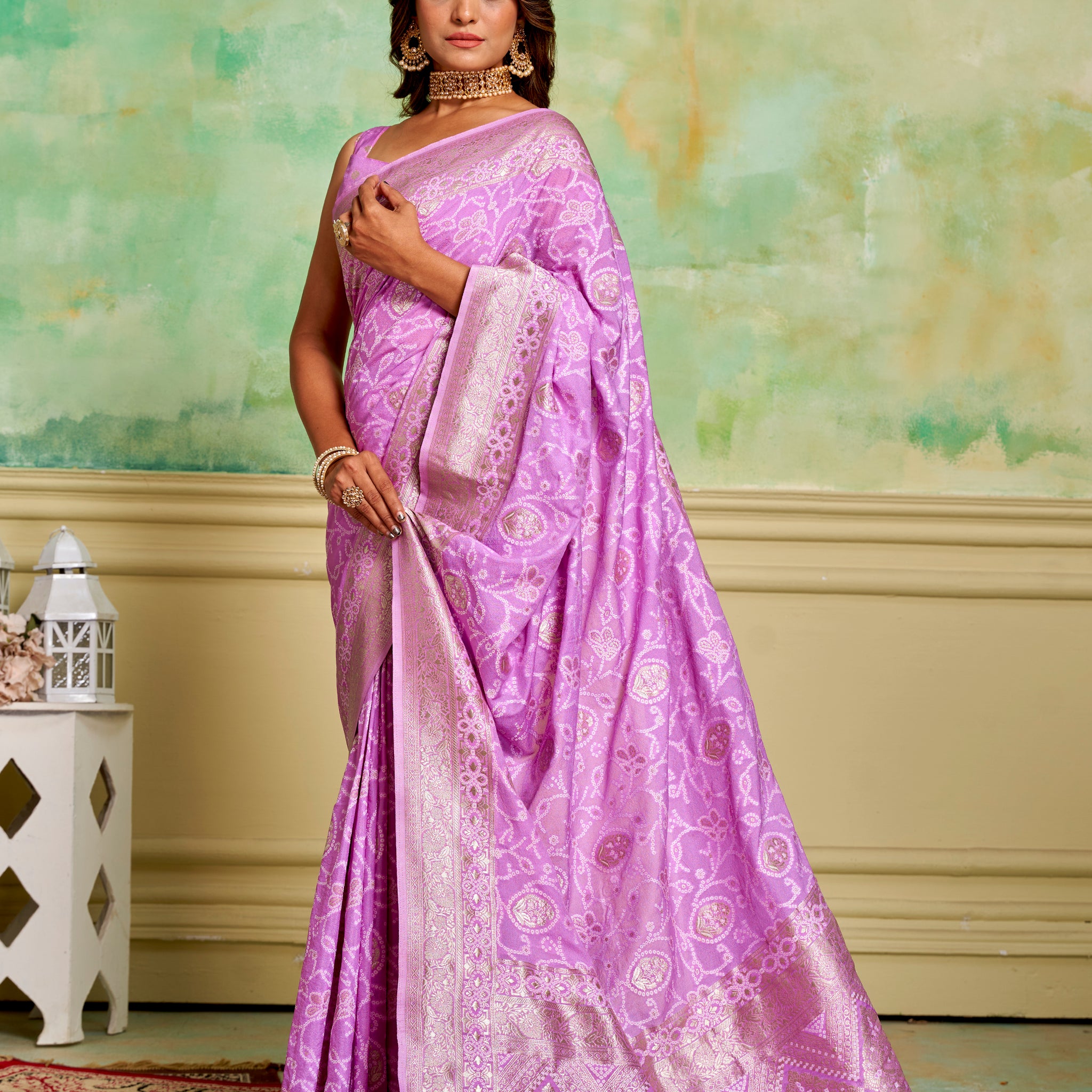 PURE BANDHNI SILK SAREE