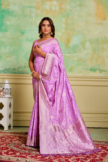 PURE BANDHNI SILK SAREE