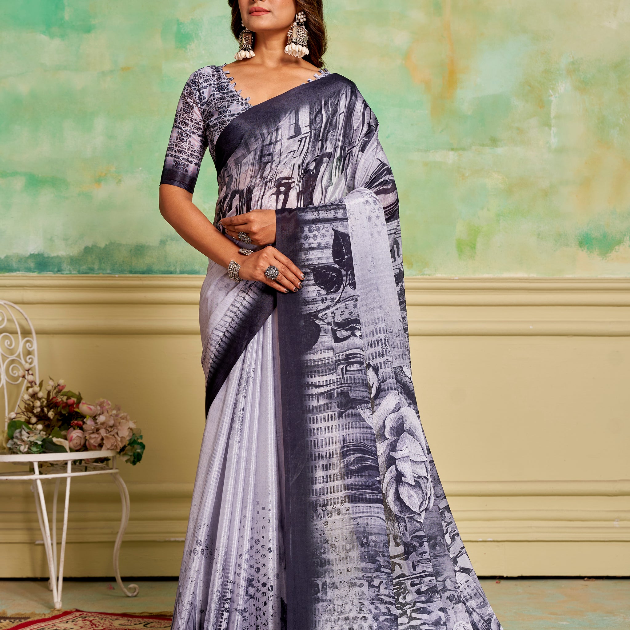 FLORAL CREP SILK SAREE
