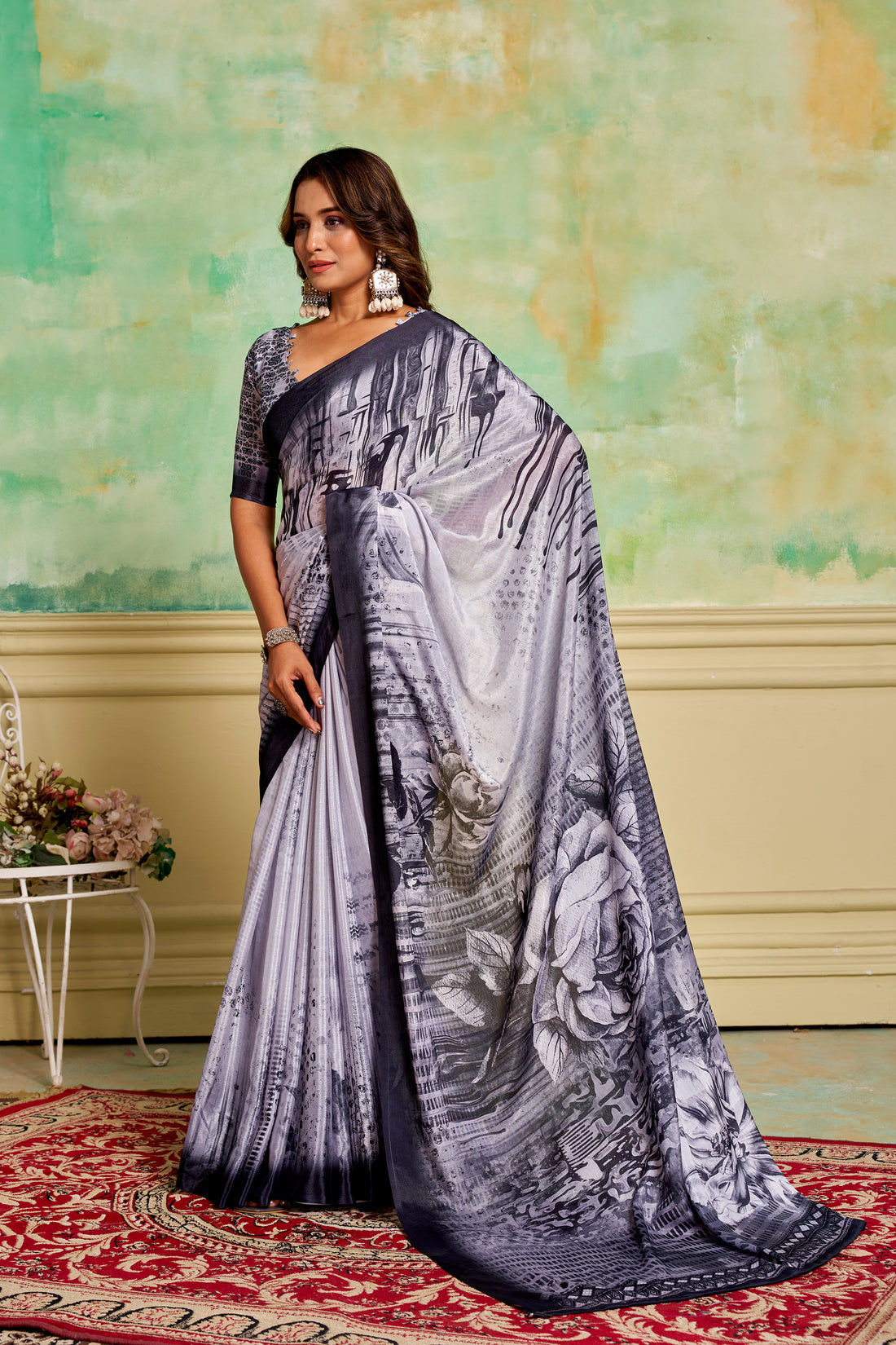 FLORAL CREP SILK SAREE