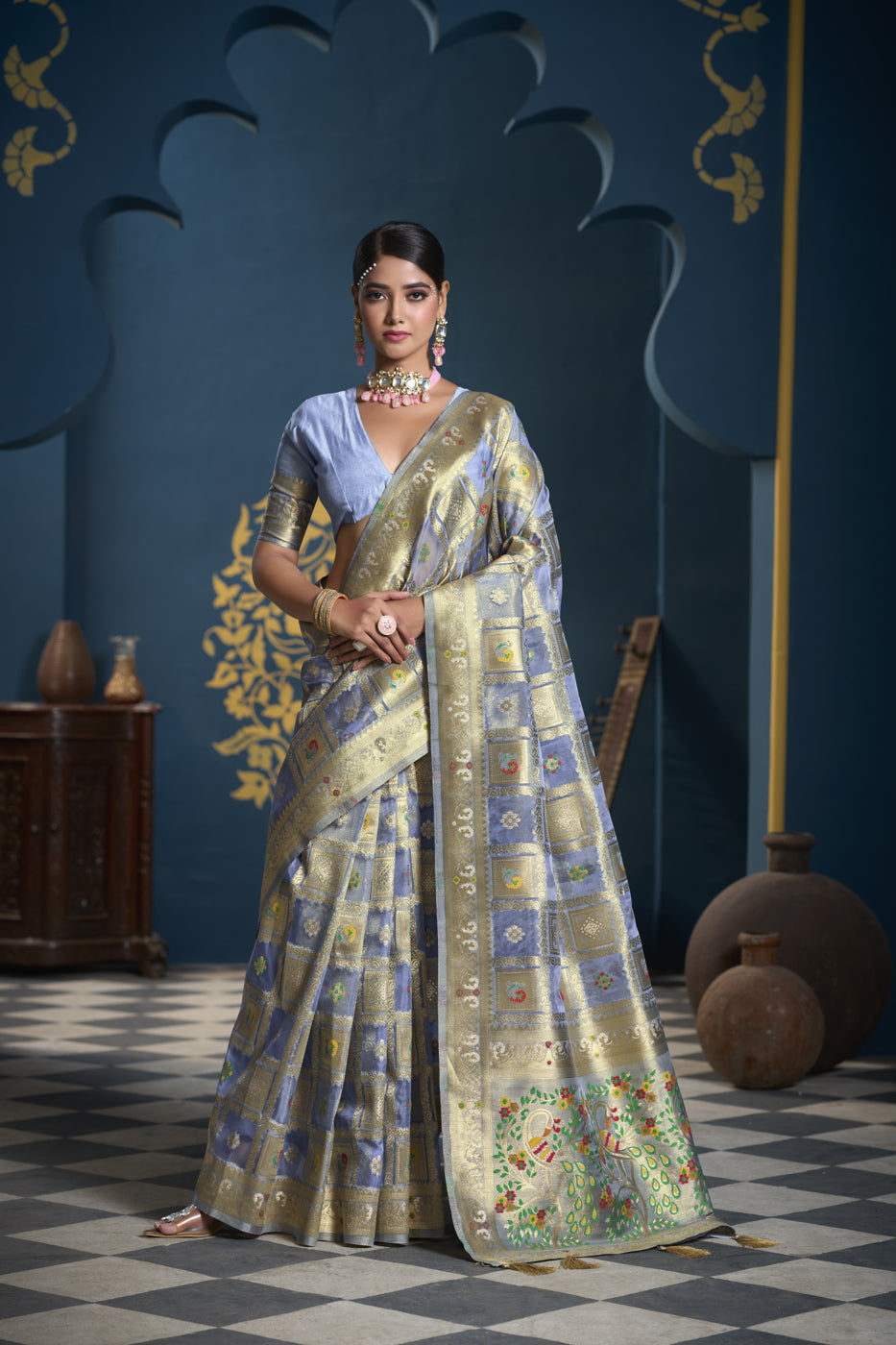 Organza Patola Design Saree For Wedding