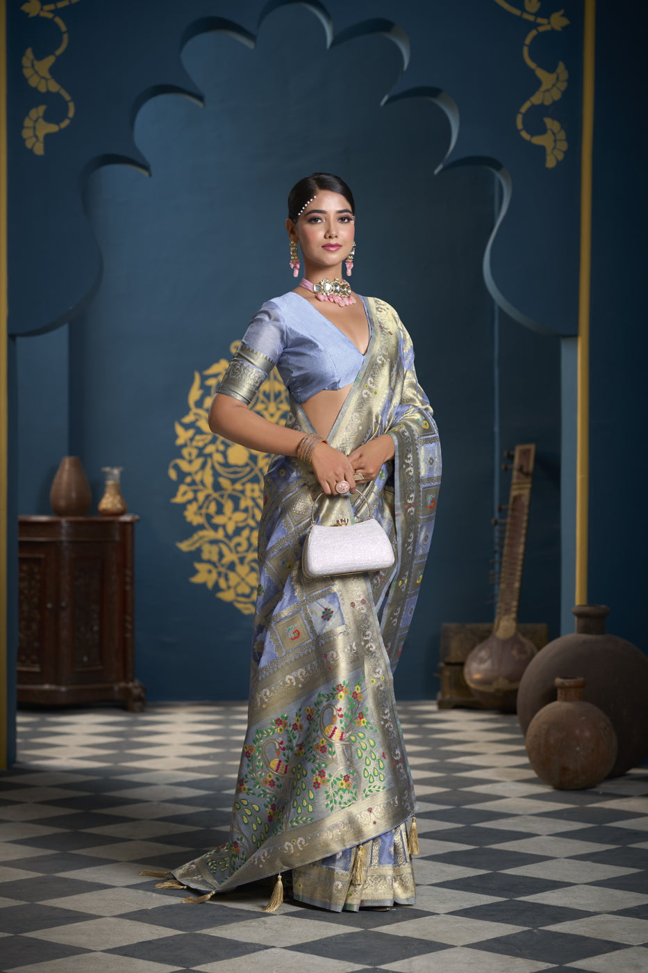 Organza Patola Design Saree For Wedding