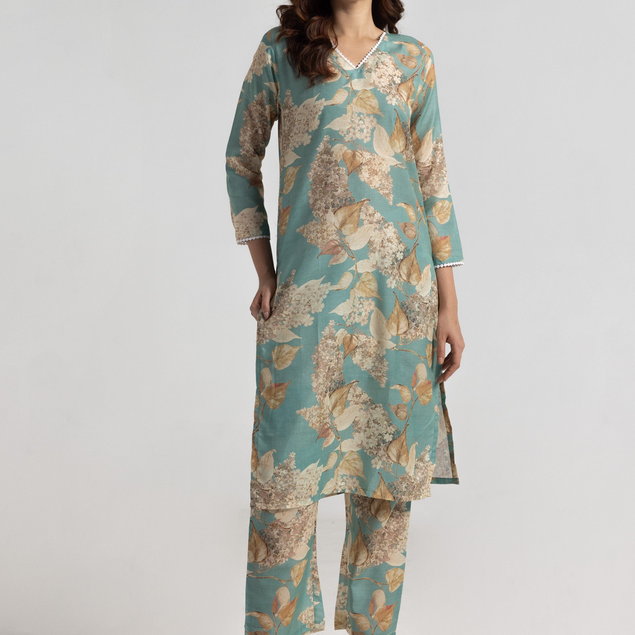 Floral Print 2-Piece Kurta Set