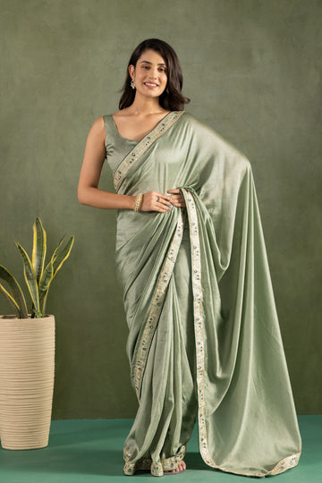 Mint Elegance Ready-to-Wear Saree