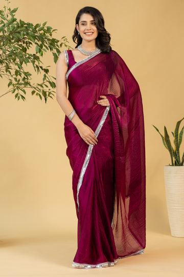 Magenta Gleam Ready-to-Wear Saree