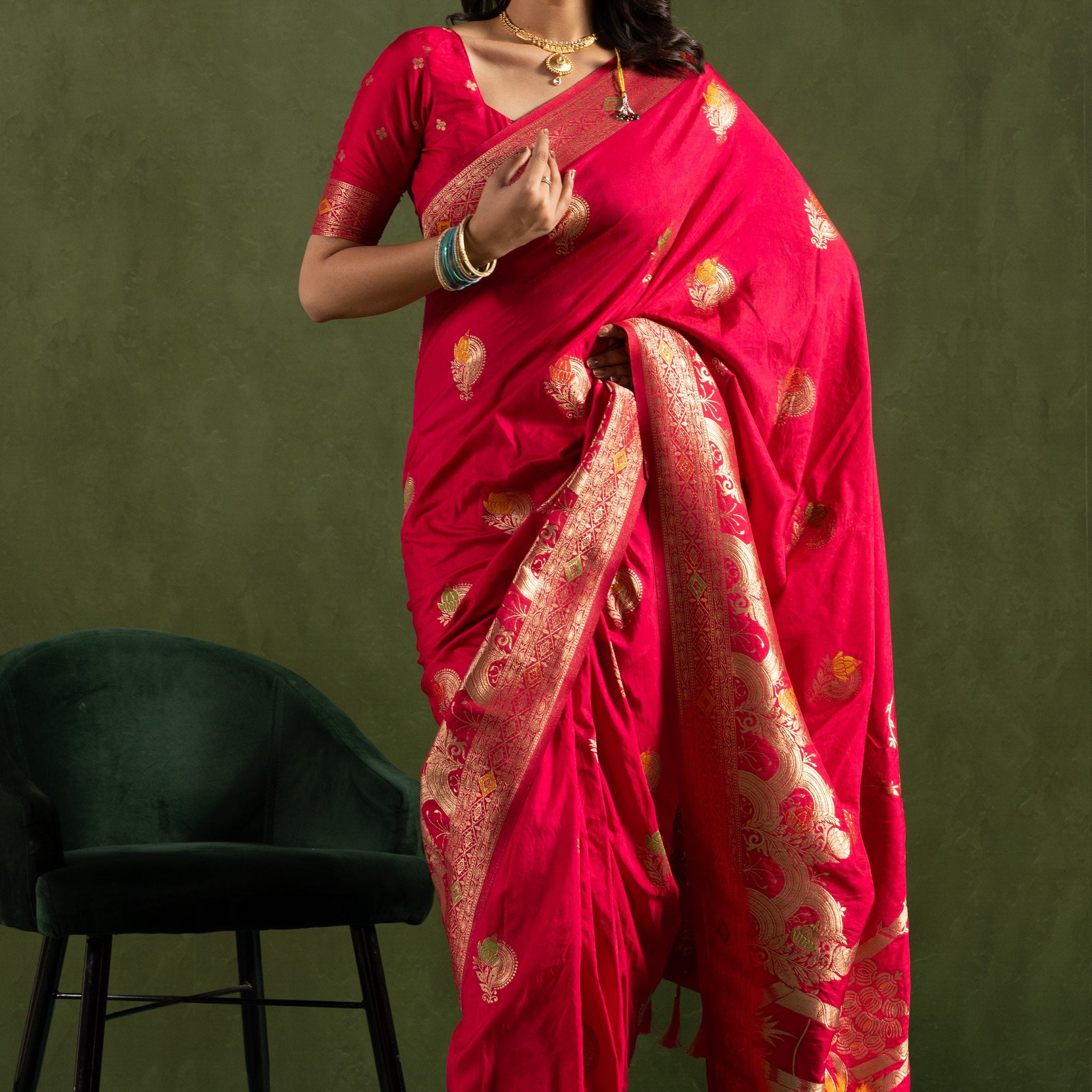 Regal Banarasi Silk Saree with Zari Weaving