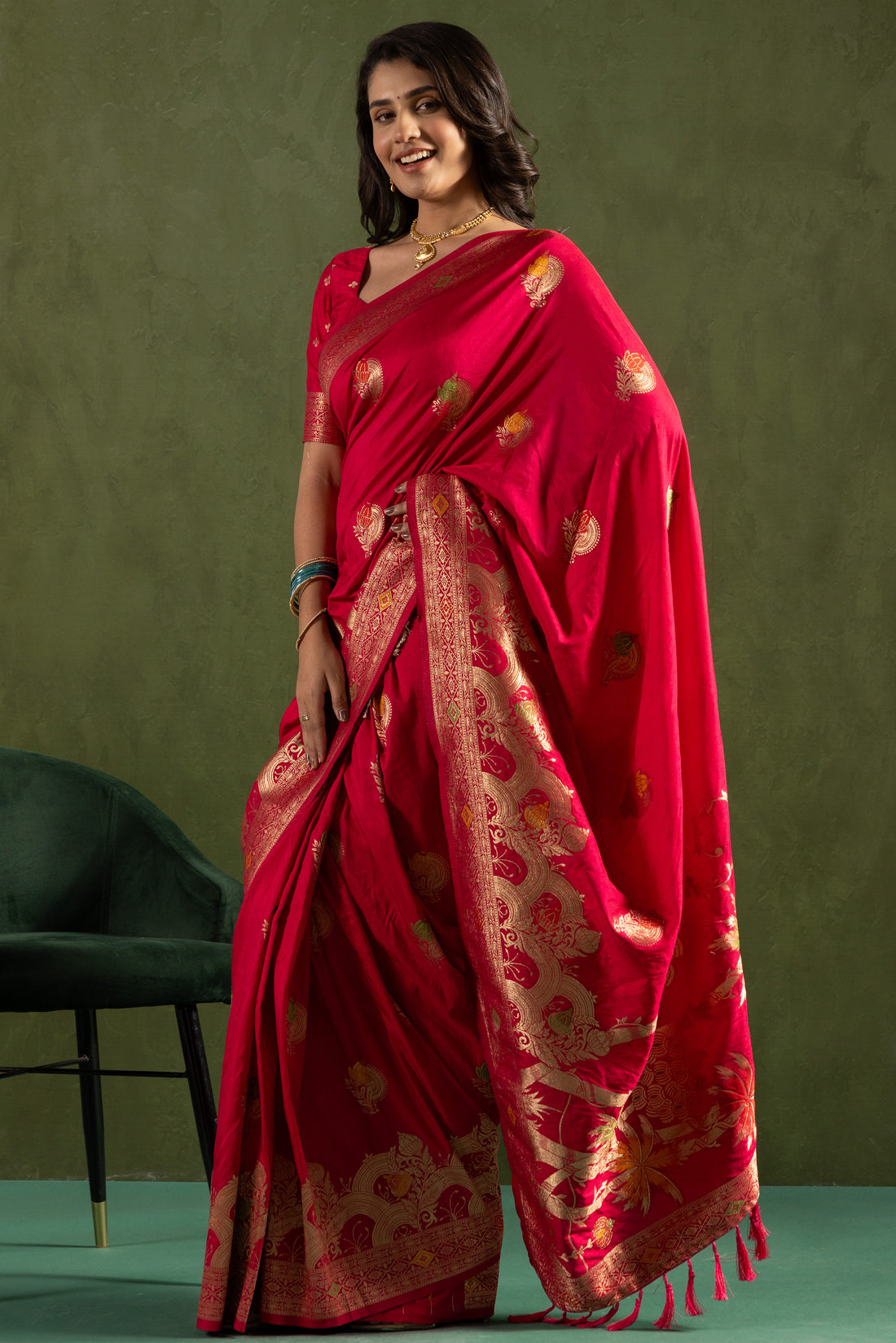 Regal Banarasi Silk Saree with Zari Weaving