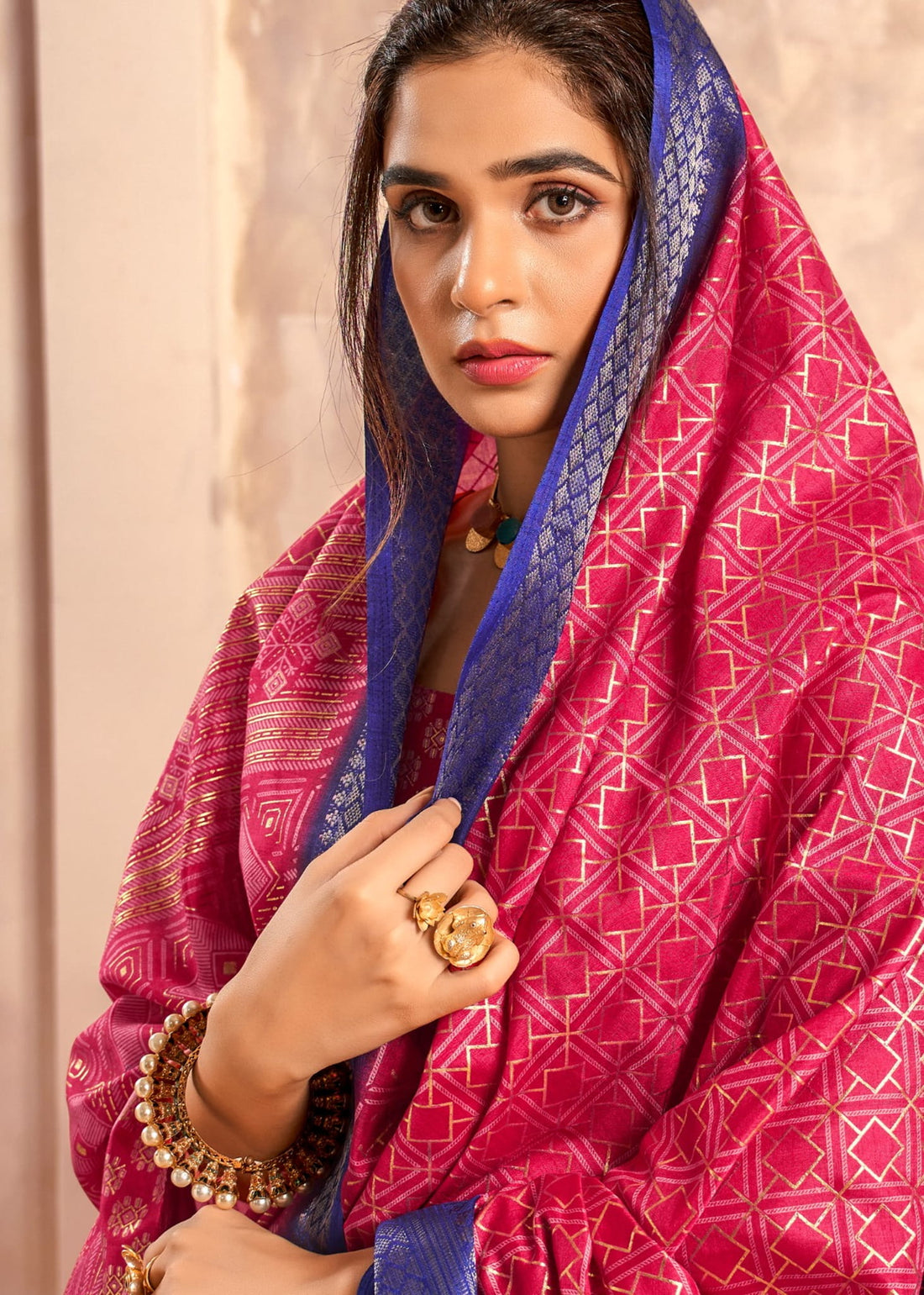 KANJIVARAM GEOMETRIC SAREE