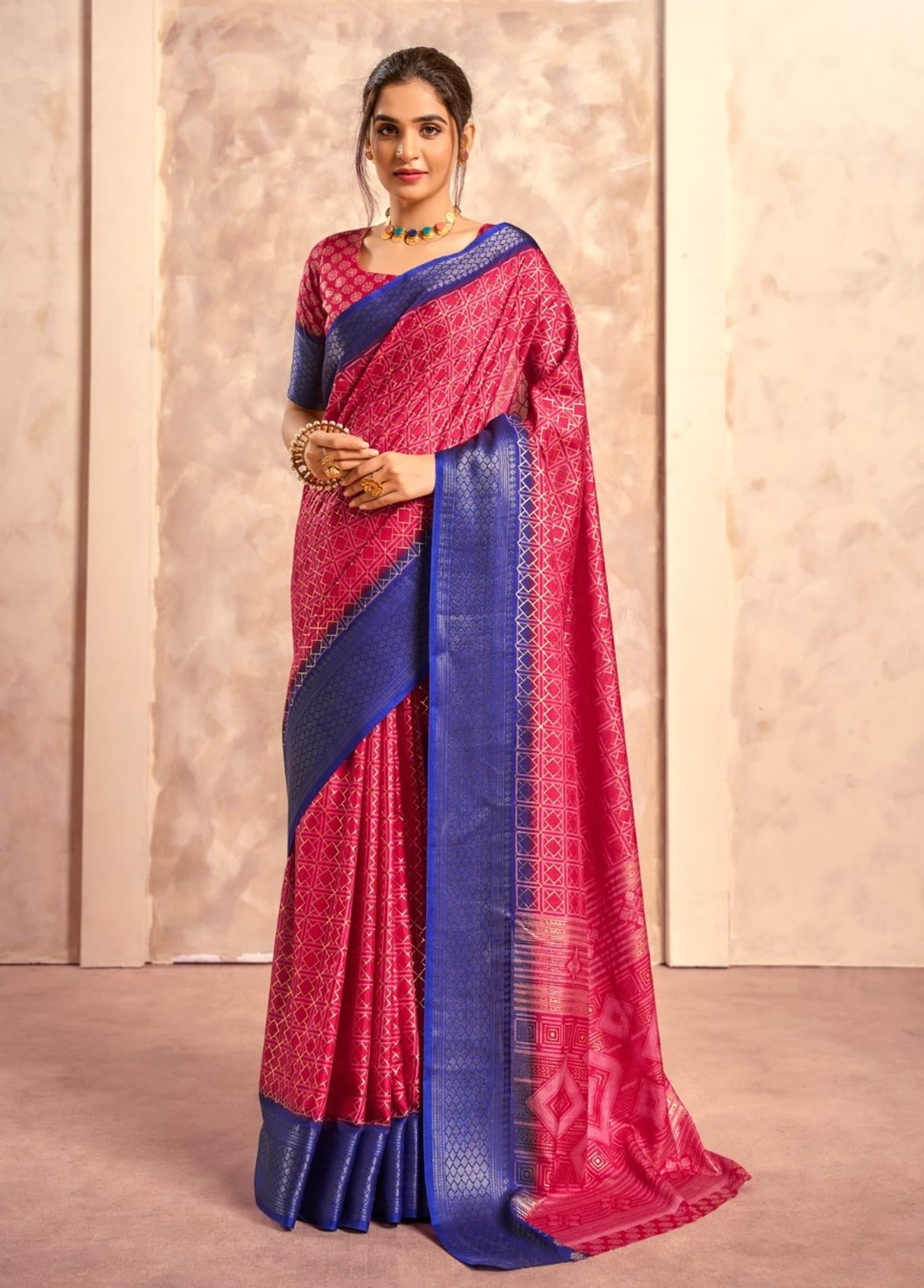 KANJIVARAM GEOMETRIC SAREE