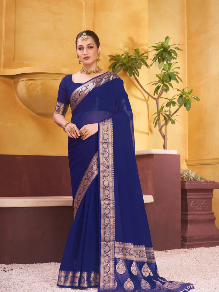 Rajshree galla blue pure georgette saree