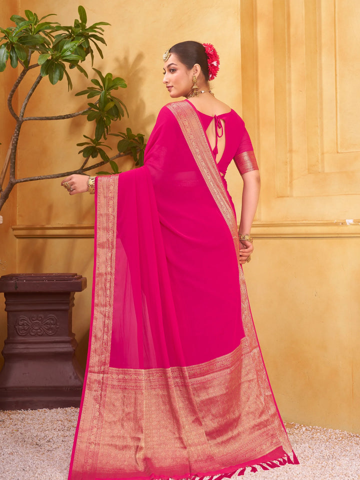 Rajshree 2 galla pink pure georgette saree