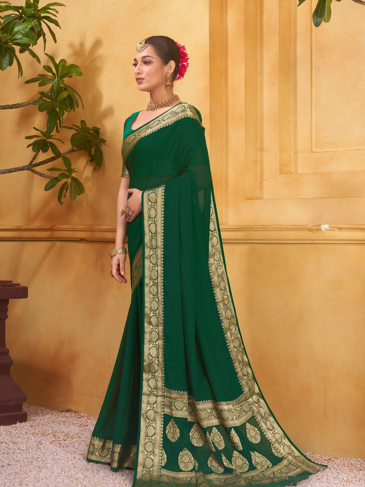 Rajshree galla green pure georgette saree