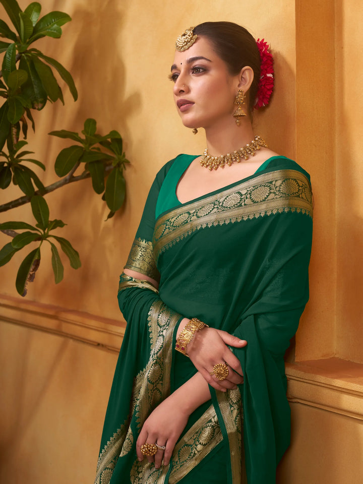 Rajshree galla green pure georgette saree