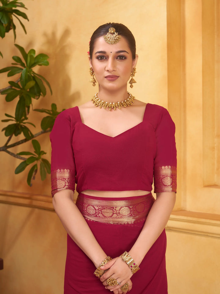 Rajshree galla maroon pure georgette saree