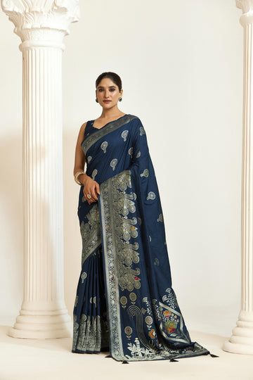 Royal Charm Woven Silk Saree with Intricate Border