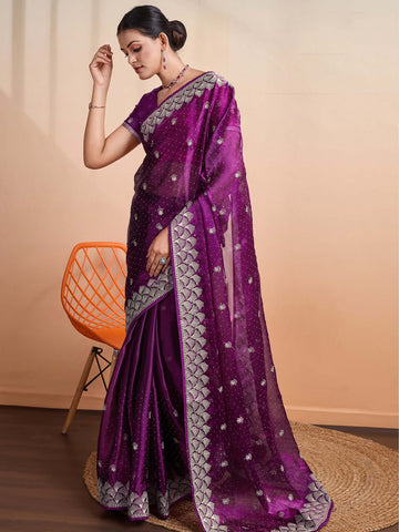 Gala Blooming Burberry Saree