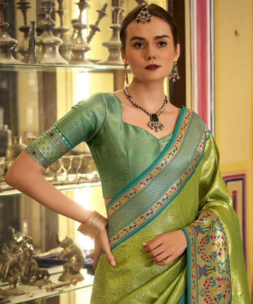 Traditional Woven Silk Saree with Heritage Motifs