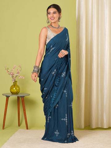 PURE COTTON BLEND PRINT SAREE