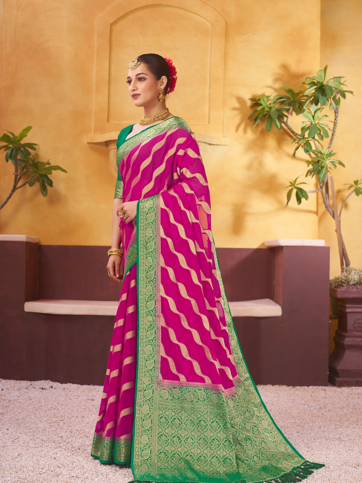 ANCHAL 1 PINK VISCOSE SAREE