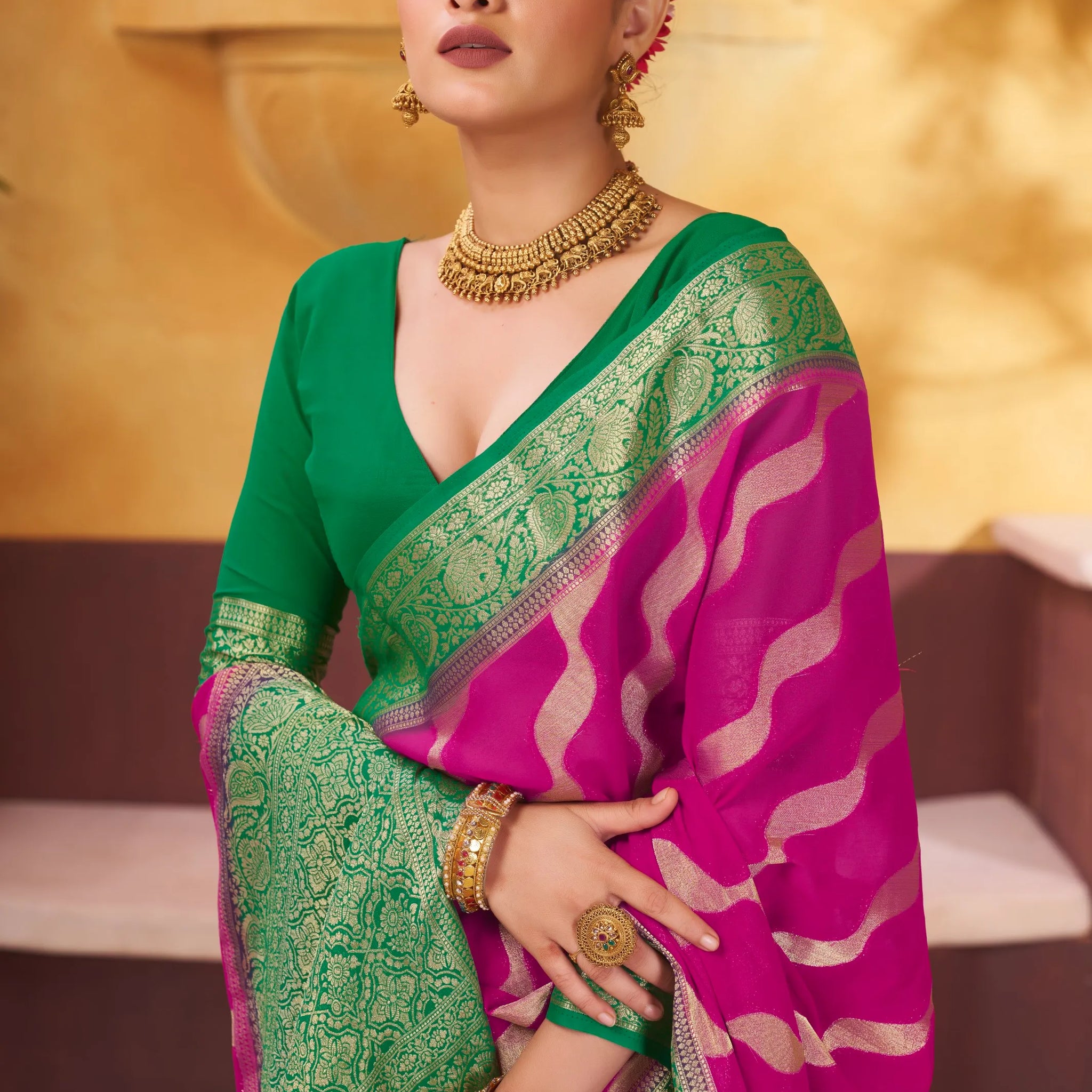 ANCHAL 1 PINK VISCOSE SAREE