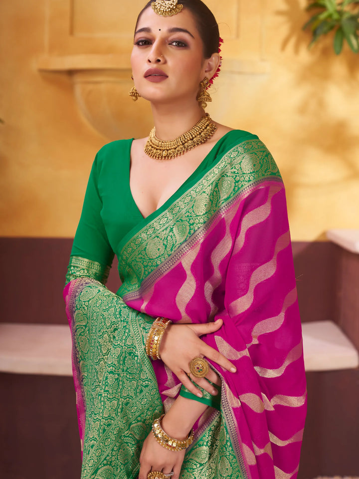 ANCHAL 1 PINK VISCOSE SAREE