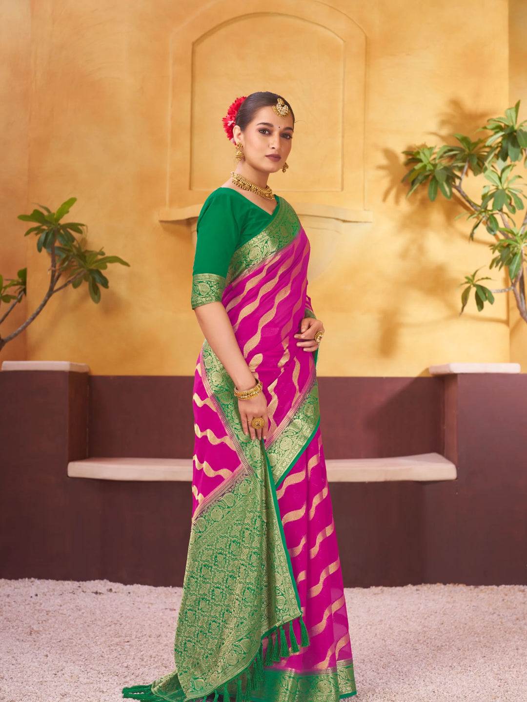 ANCHAL 1 PINK VISCOSE SAREE