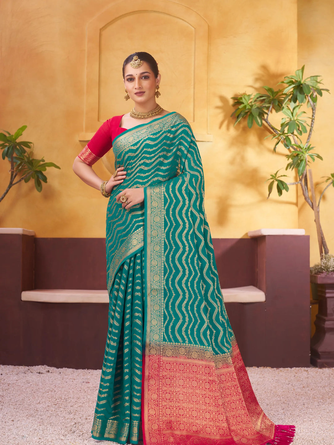 Anchal 2 Aqua pure viscose saree