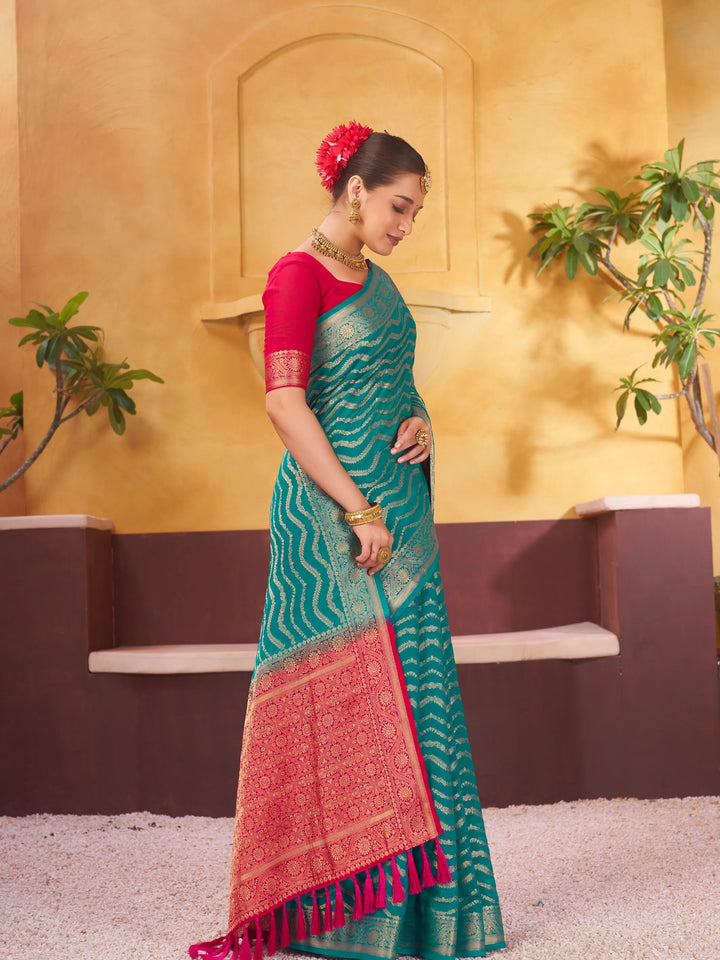 Anchal 2 Aqua pure viscose saree