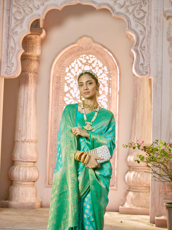 GANGA AQUA VISCOSE SAREE