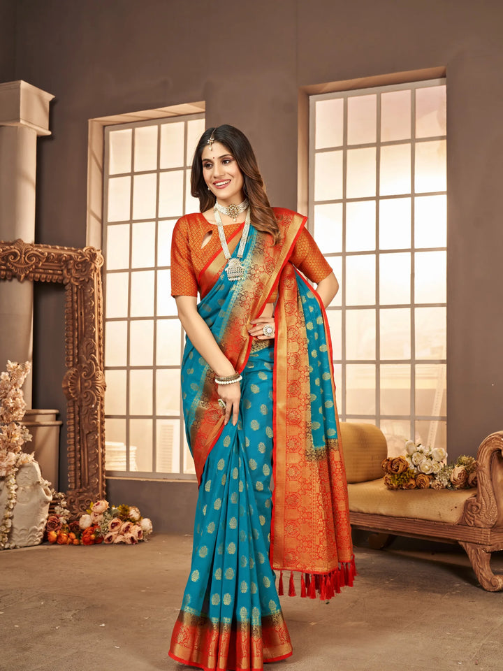 Flourious Pure Georgette Saree for Wedding with Siroski Work