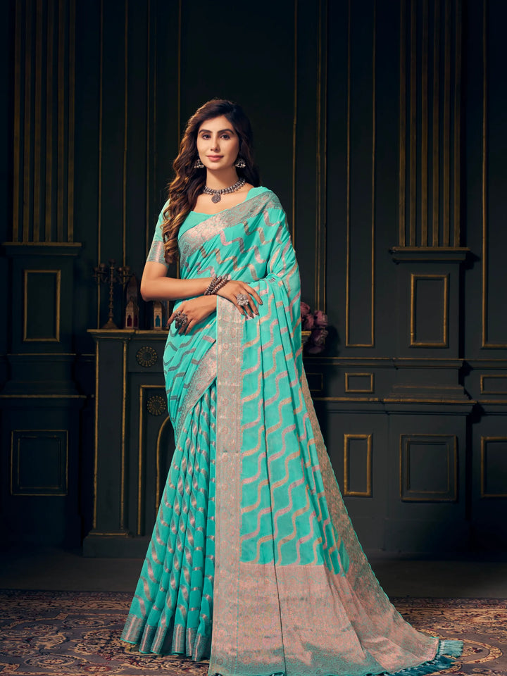 Mitali Aqua Pure Georgette Saree