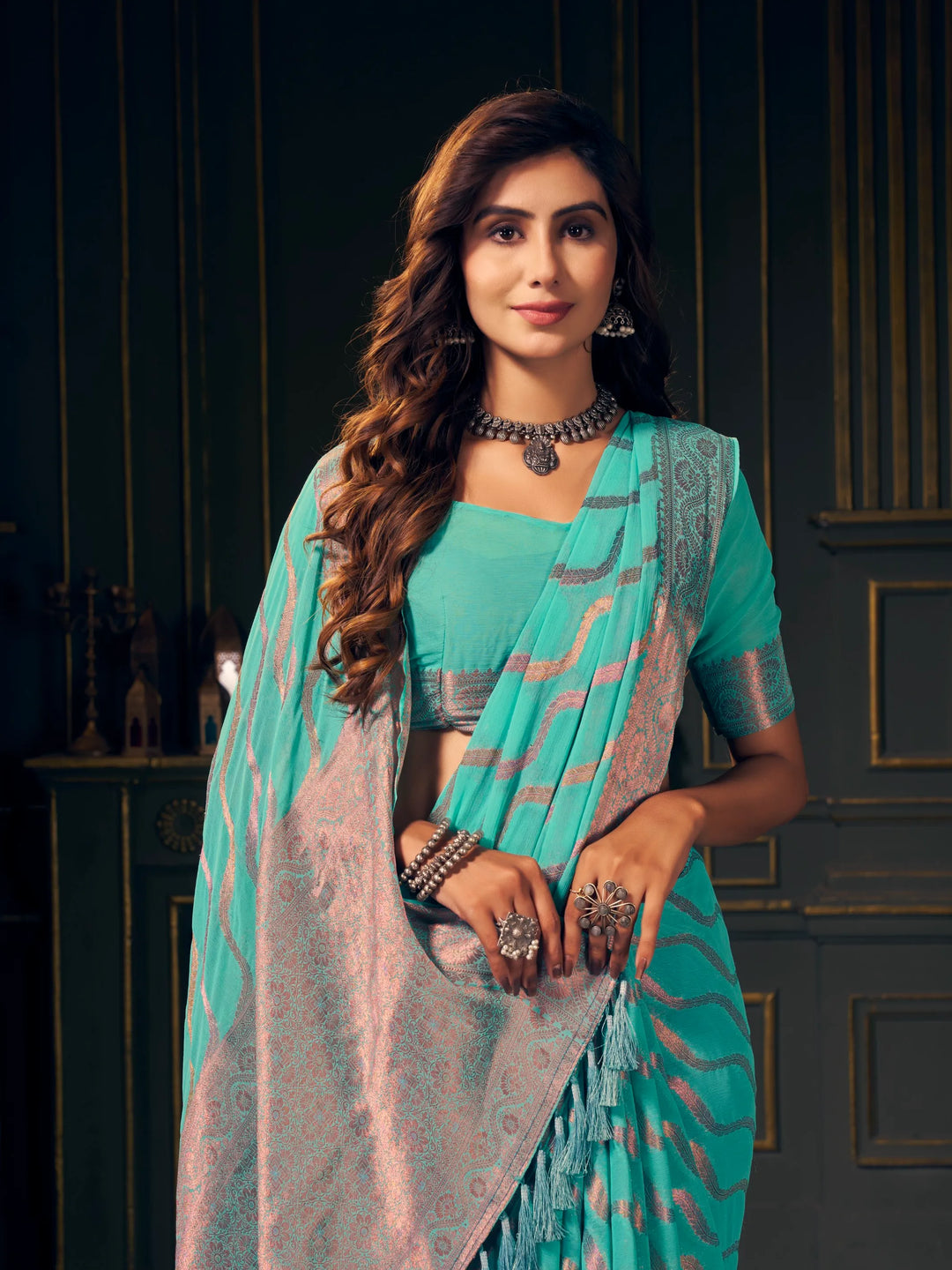 Mitali Aqua Pure Georgette Saree