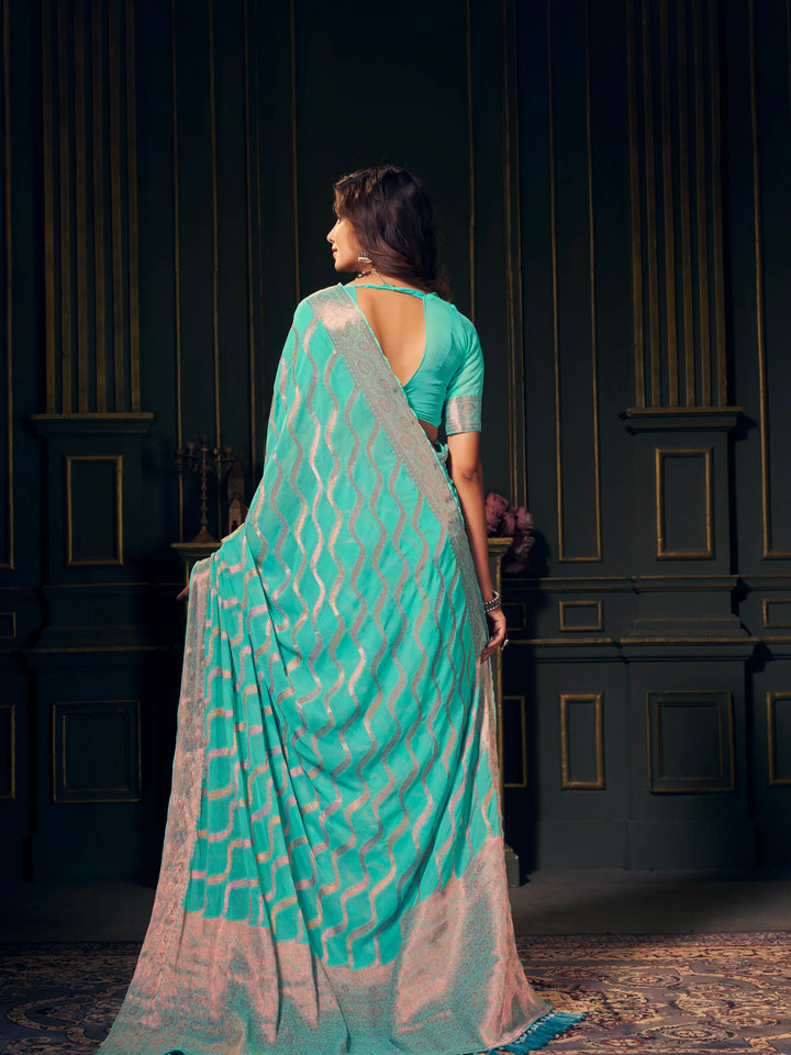 Mitali Aqua Pure Georgette Saree