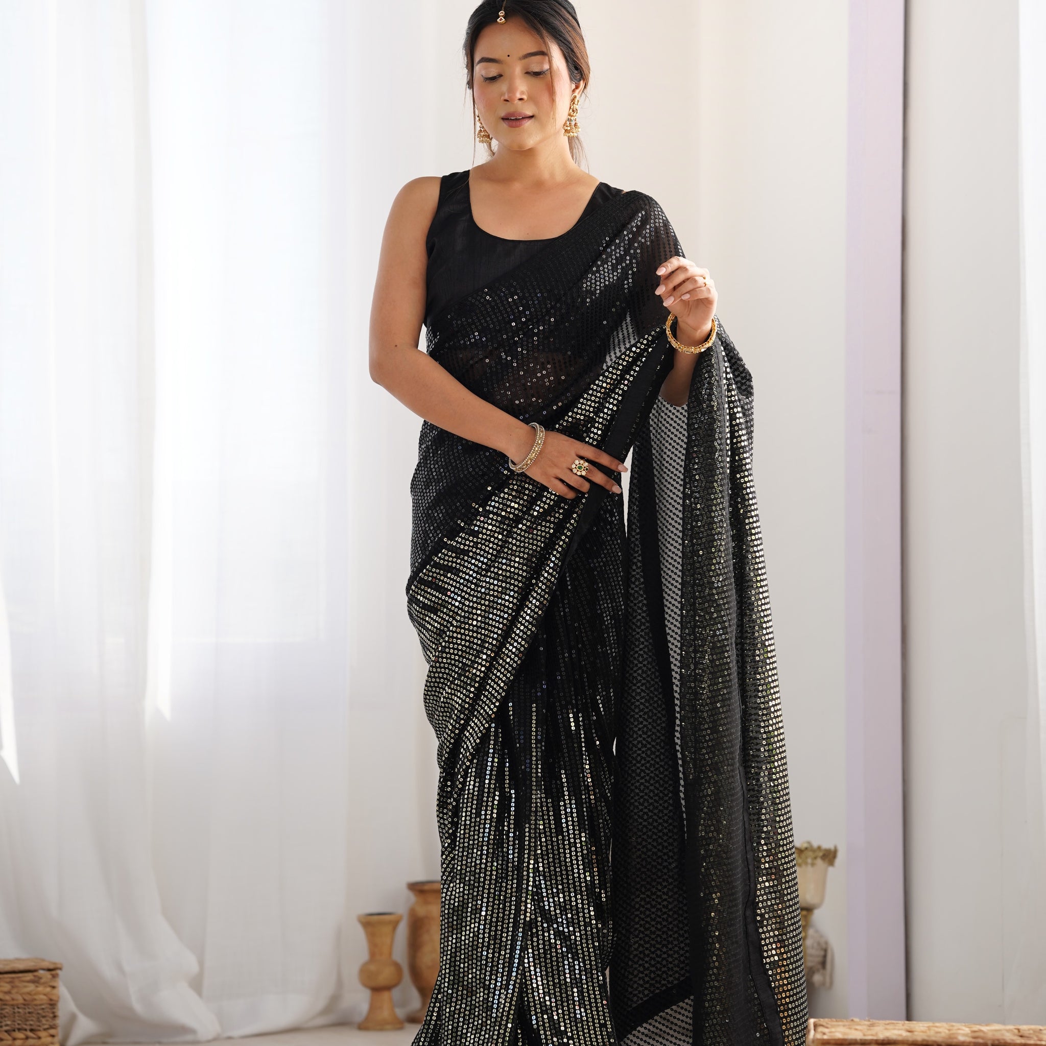 Sassy Sequin Party Wear saree