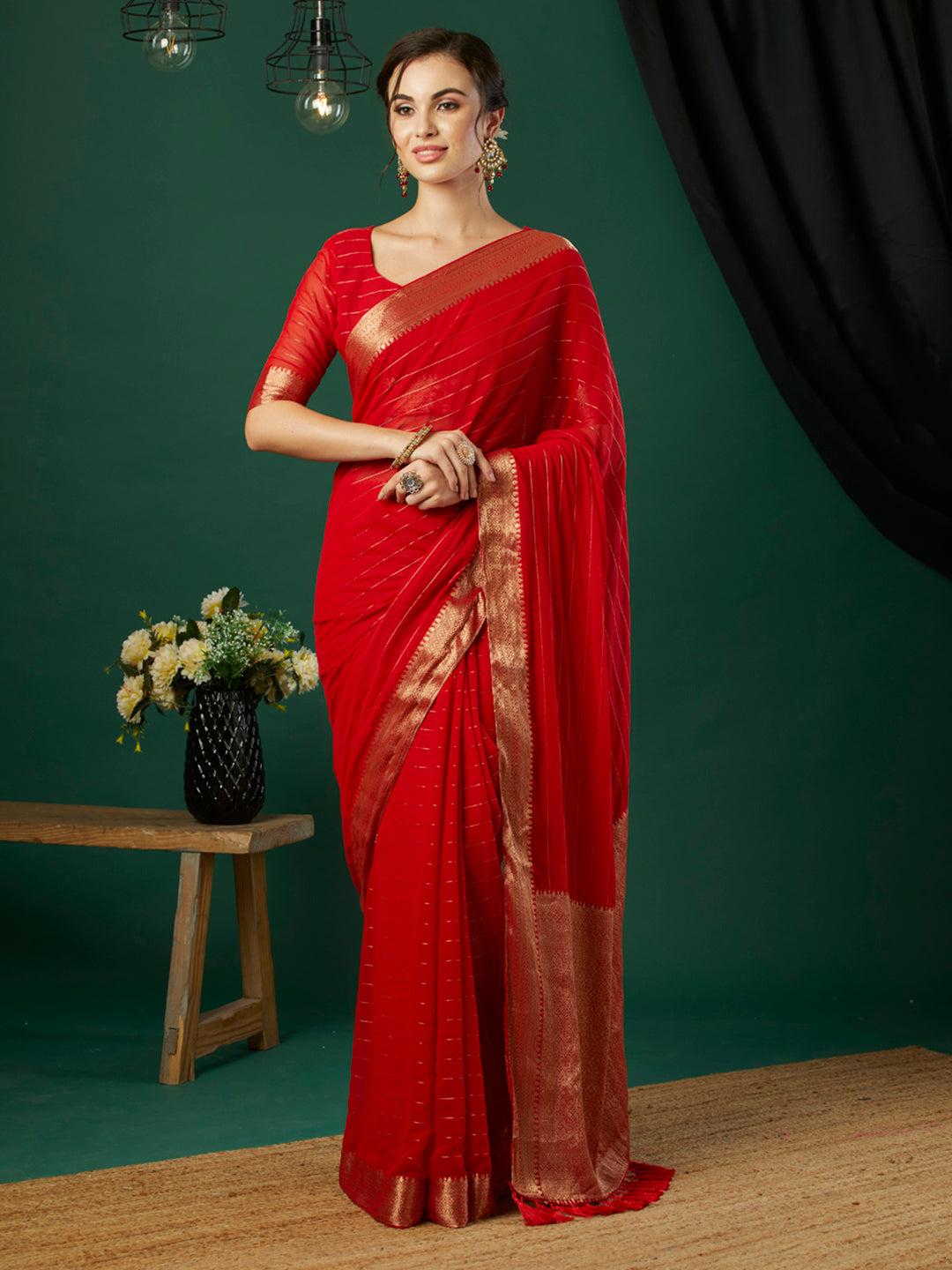PURE GEORGETTE HANDMADE SAREE